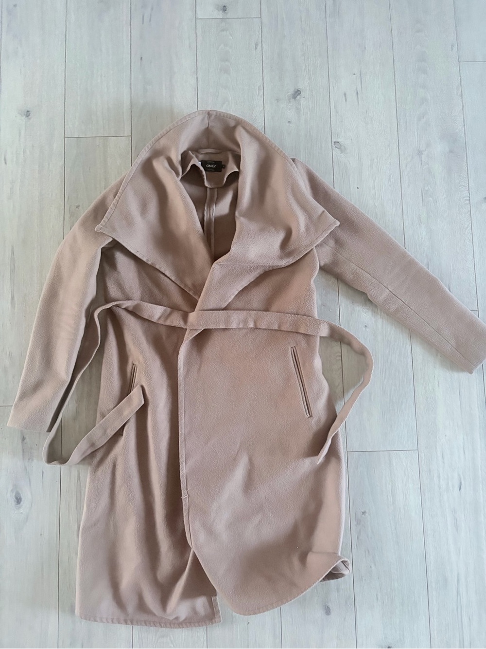 Only Soft Taupe Belted Trench Coat